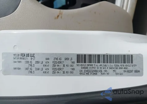 2017 Dodge Grand Caravan Sxt from USA, damaged, VIN 2C4RDGCG2HR861436